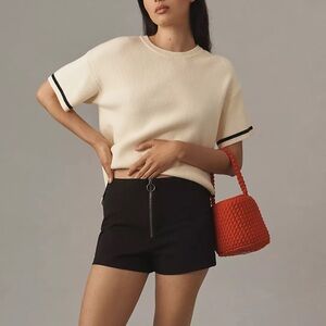 NWT Maeve Zippered Micro Black Shorts Size 6